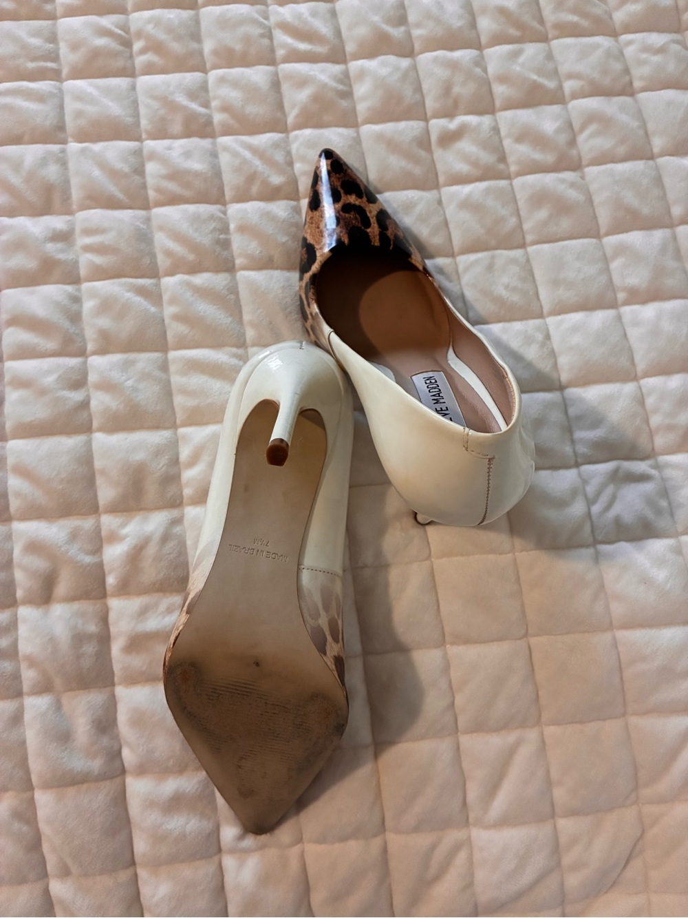 Steve Madden Leopard-Pattern Pointed-Toe Pumps, excellent shape. size 7 1/2 . - Picture 7 of 10